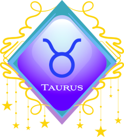 Zodiac symbol button Taurus half size